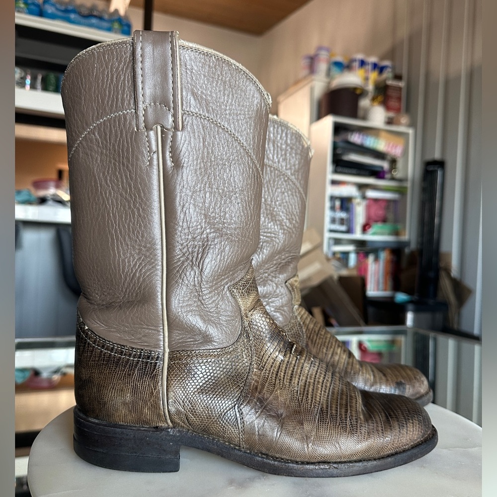 Justin Cowboy Boots Teju Lizard 6